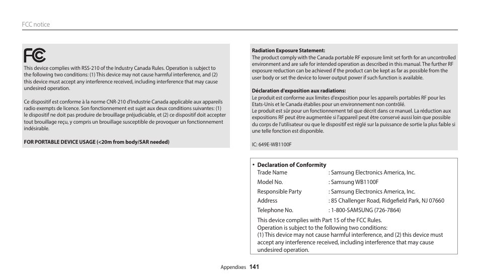 Samsung EC-WB1100BPRUS User Manual | Page 142 / 147