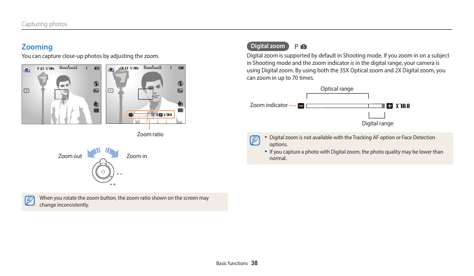 Zooming | Samsung EC-WB1100BPRUS User Manual | Page 39 / 147