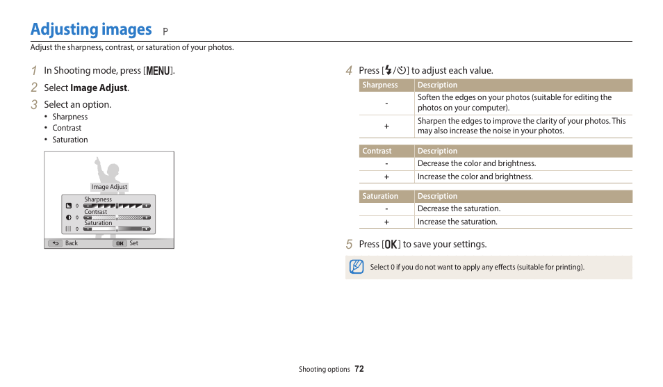 Adjusting images | Samsung EC-WB1100BPRUS User Manual | Page 73 / 147