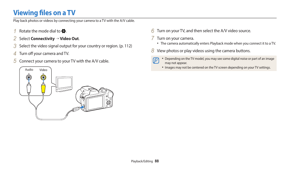 Viewing files on a tv | Samsung EC-WB1100BPRUS User Manual | Page 89 / 147