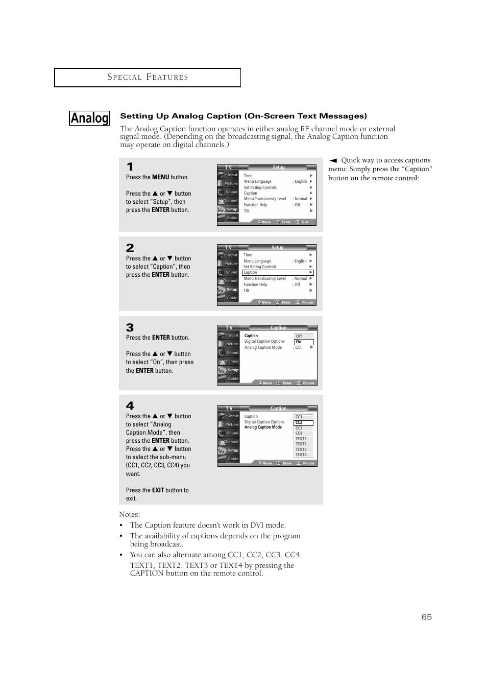 Analog | Samsung TSN3084WHDXXAA User Manual | Page 65 / 79