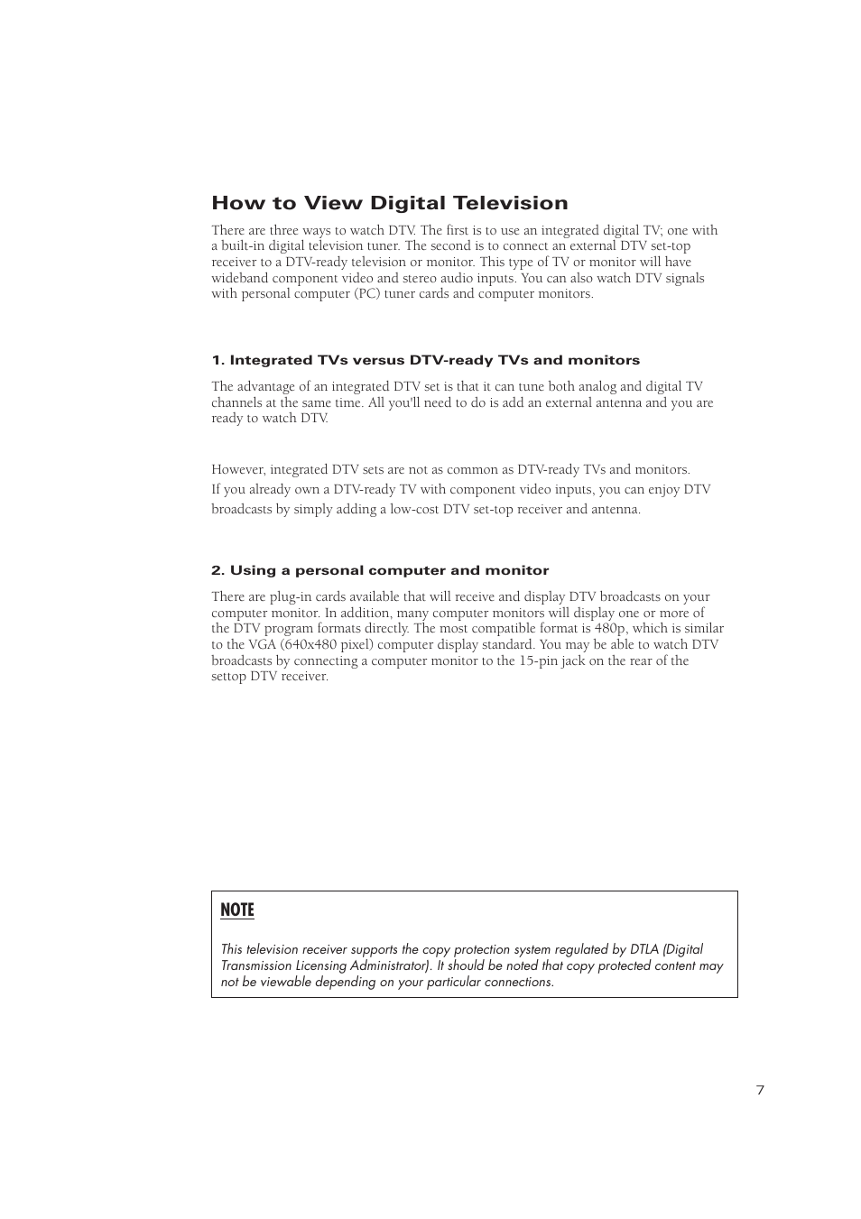 How to view digital television | Samsung TSN3084WHDXXAA User Manual | Page 7 / 79