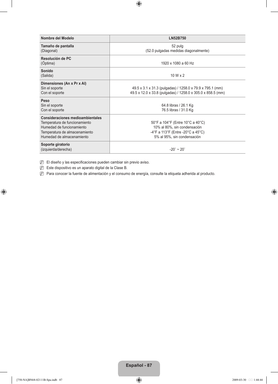 Samsung LN40B750U1FXZA User Manual | Page 193 / 290