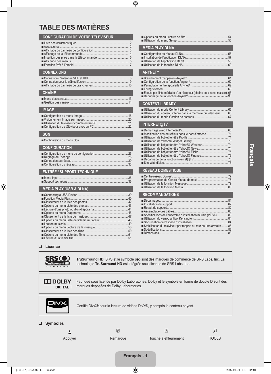 Samsung LN40B750U1FXZA User Manual | Page 200 / 290