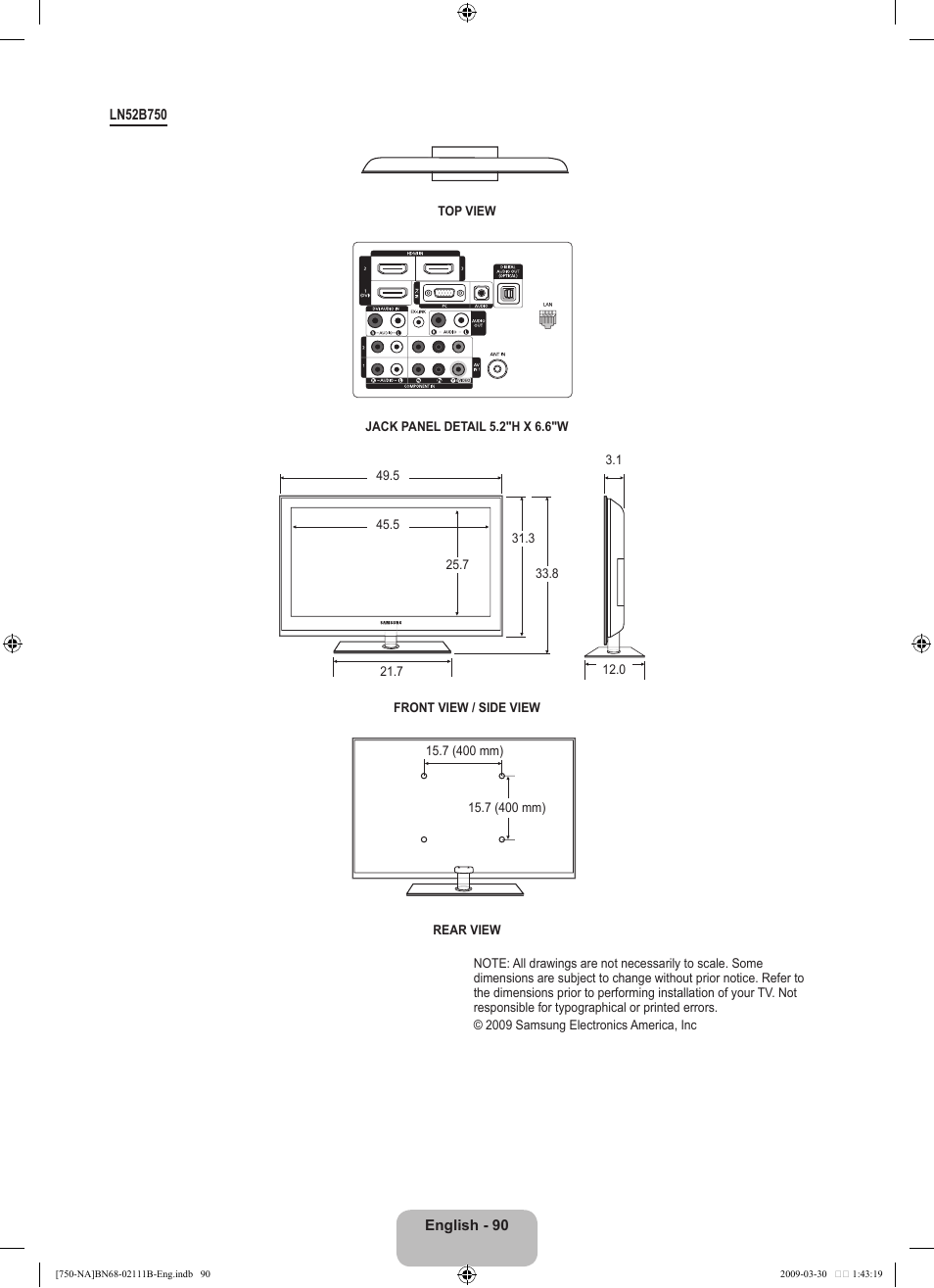 Samsung LN40B750U1FXZA User Manual | Page 92 / 290