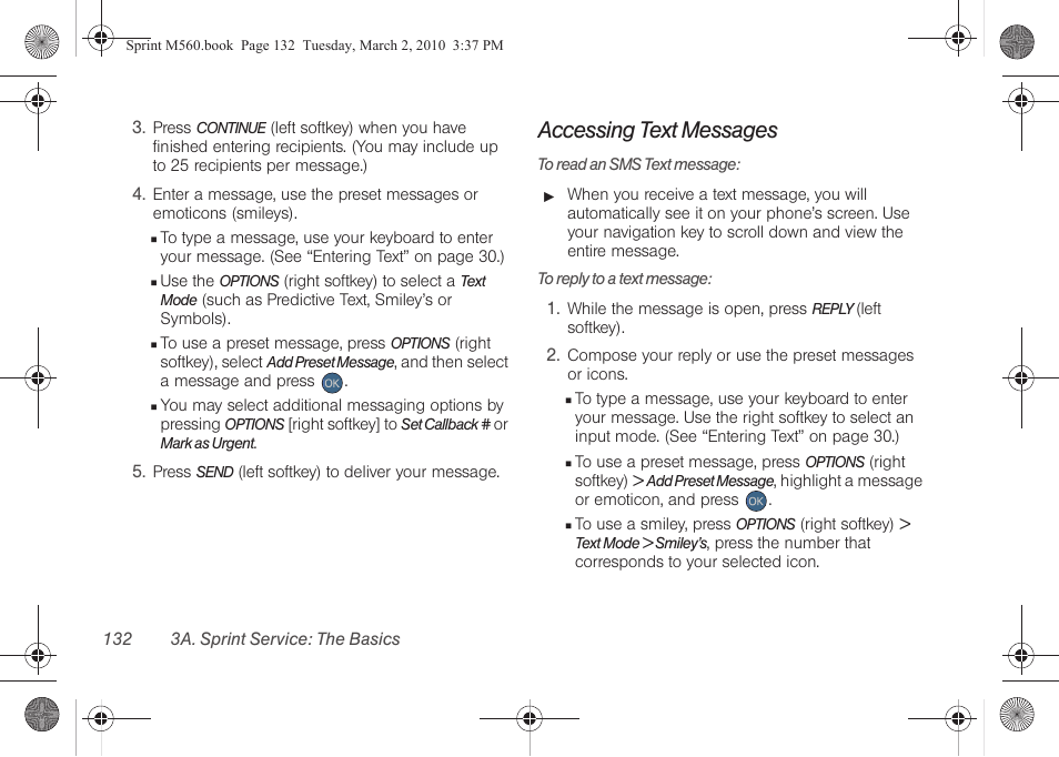 Accessing text messages | Samsung SPH-M560BLASPR User Manual | Page 148 / 222
