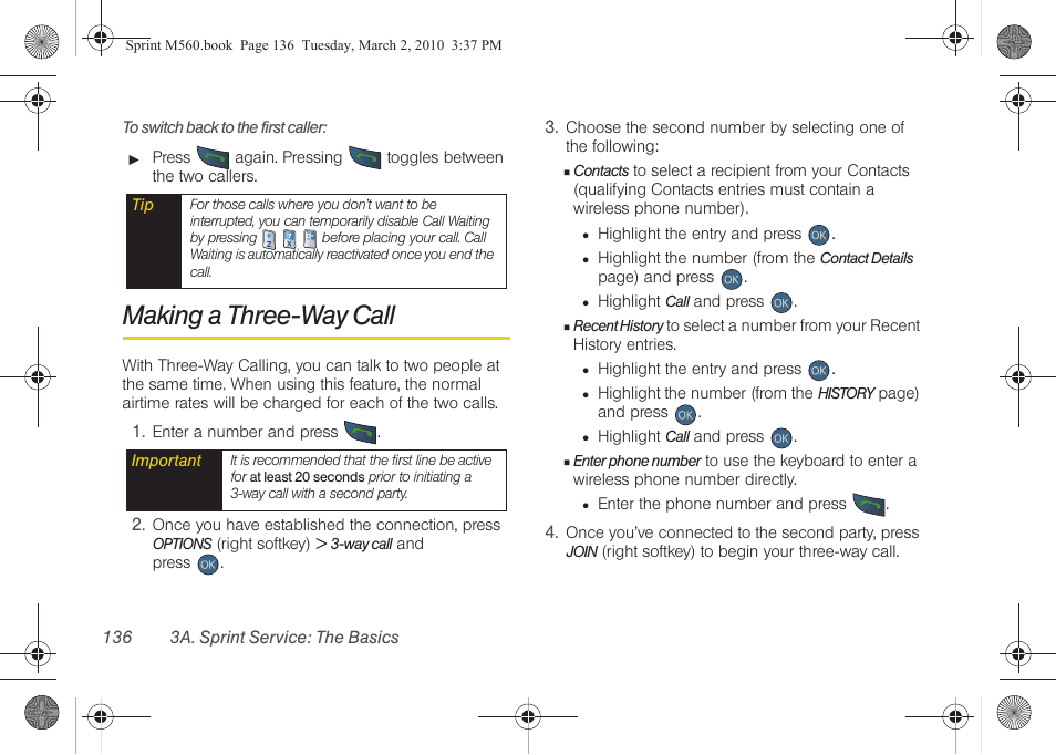 Making a three-way call | Samsung SPH-M560BLASPR User Manual | Page 152 / 222