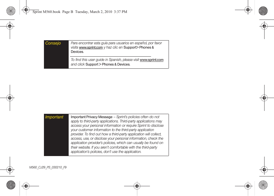 Samsung SPH-M560BLASPR User Manual | Page 2 / 222