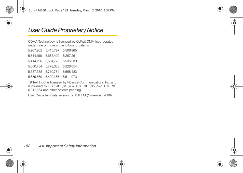 User guide proprietary notice | Samsung SPH-M560BLASPR User Manual | Page 204 / 222