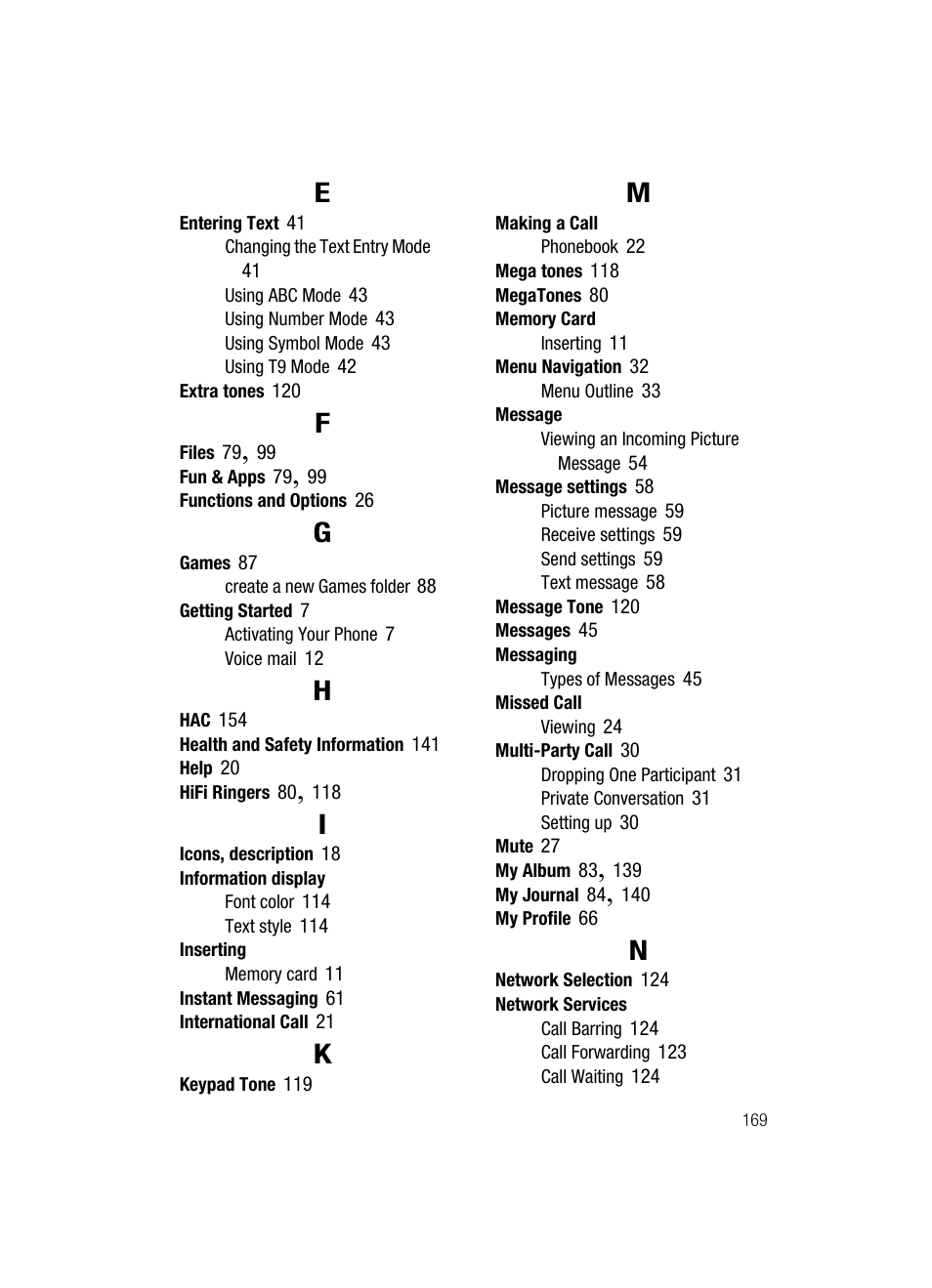 Samsung SGH-T439ZBATMB User Manual | Page 169 / 171