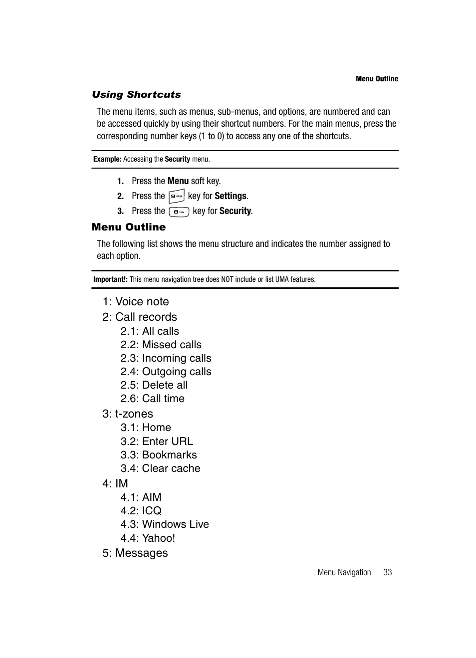 T-zones, Messages | Samsung SGH-T439ZBATMB User Manual | Page 33 / 171