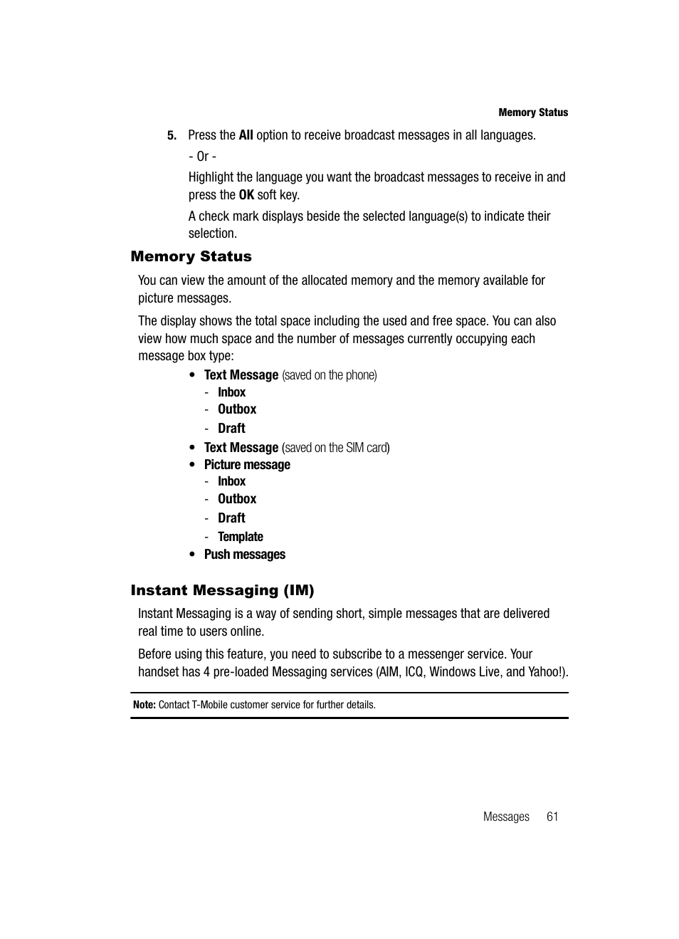 Samsung SGH-T439ZBATMB User Manual | Page 61 / 171