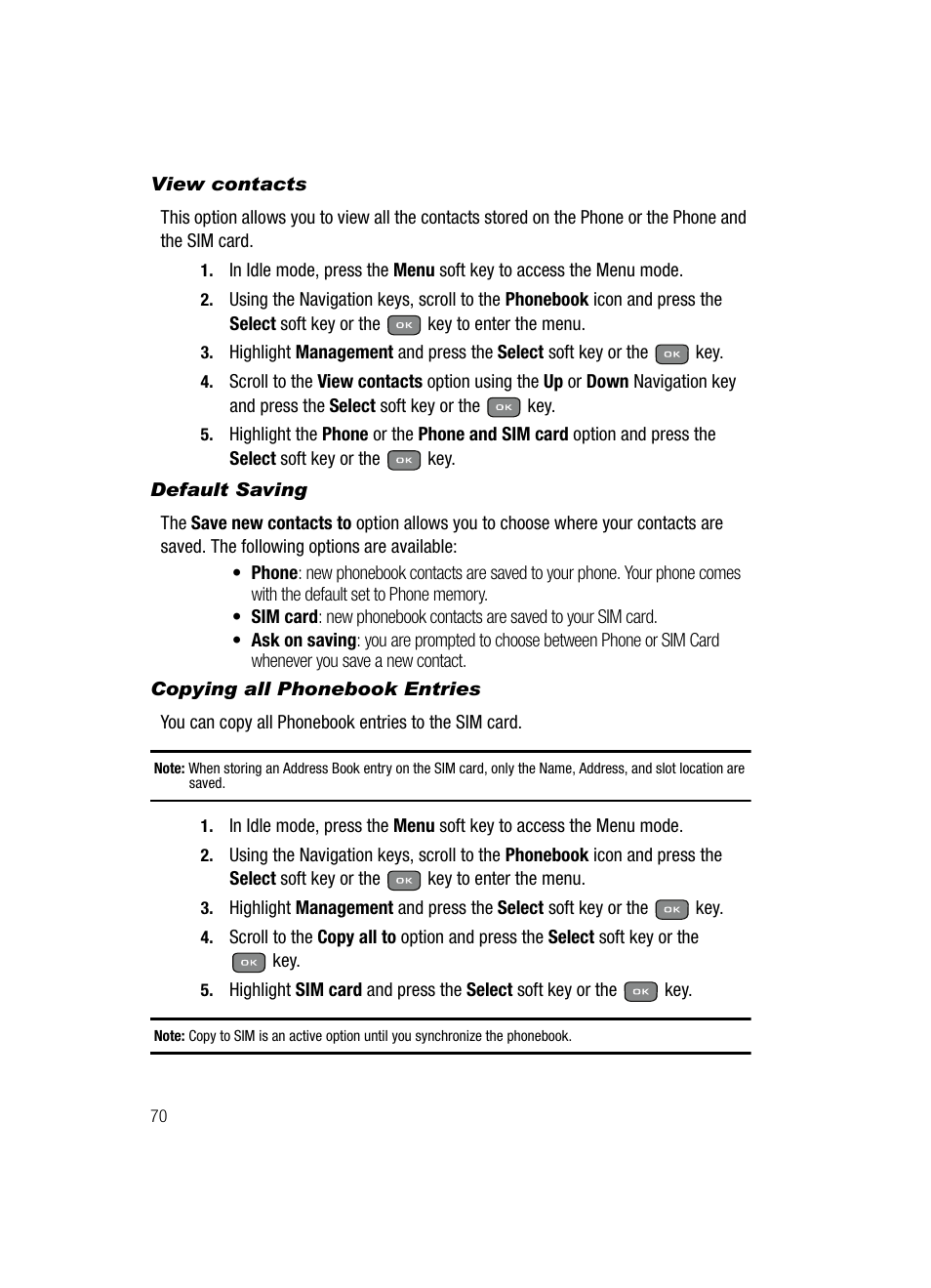 Samsung SGH-T439ZBATMB User Manual | Page 70 / 171