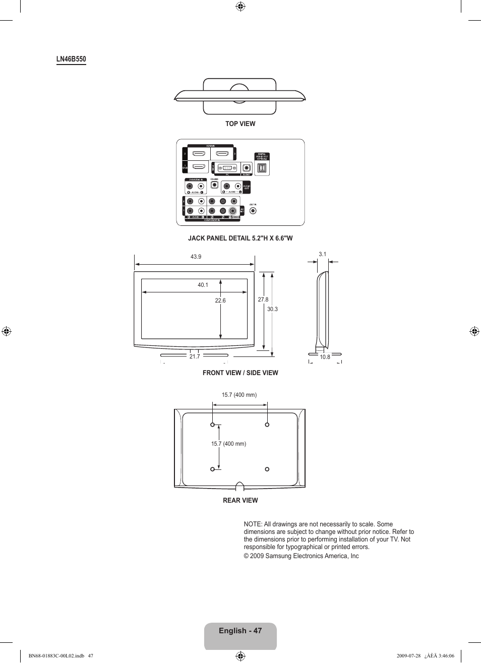 Samsung LN32B550K1FXZA User Manual | Page 49 / 101