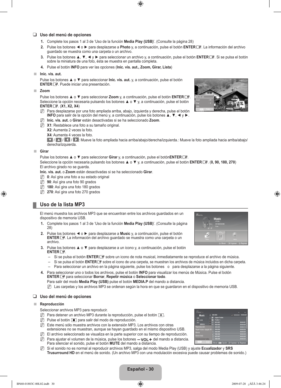 Uso de la lista mp | Samsung LN32B550K1FXZA User Manual | Page 82 / 101