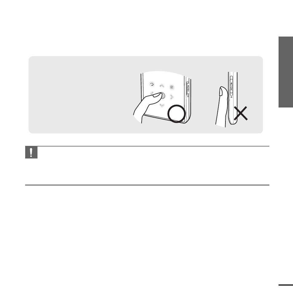 Button functions, Chapter 1. preparation, Tap on touch screen with your fingertip | Samsung YP-K3JAB-XAA User Manual | Page 11 / 59