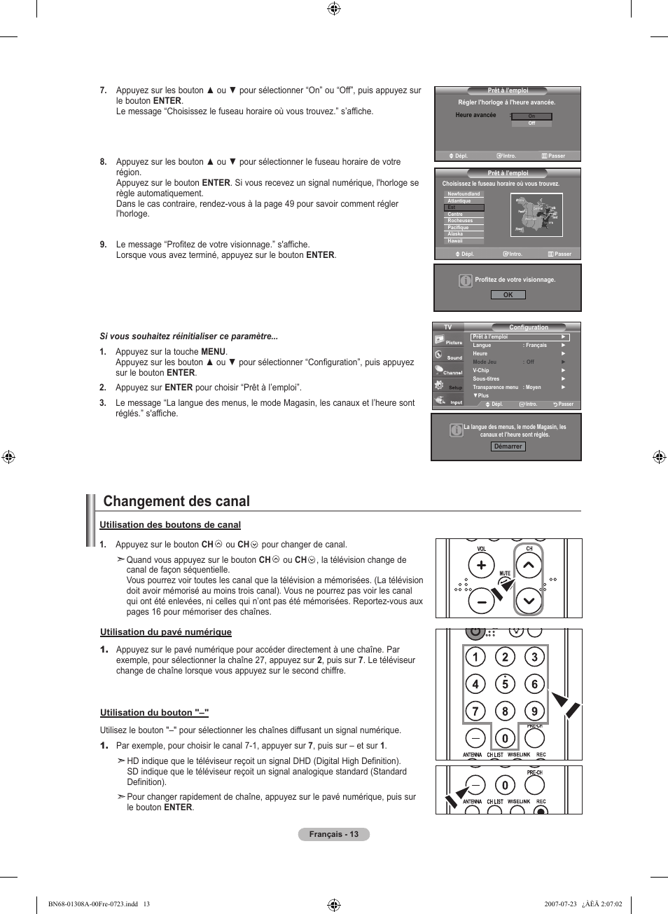 Changement des canal | Samsung LNT4081FX-XAA User Manual | Page 109 / 283