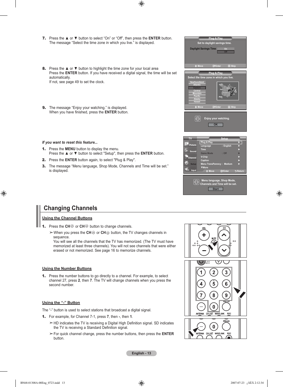 Changing channels | Samsung LNT4081FX-XAA User Manual | Page 15 / 283