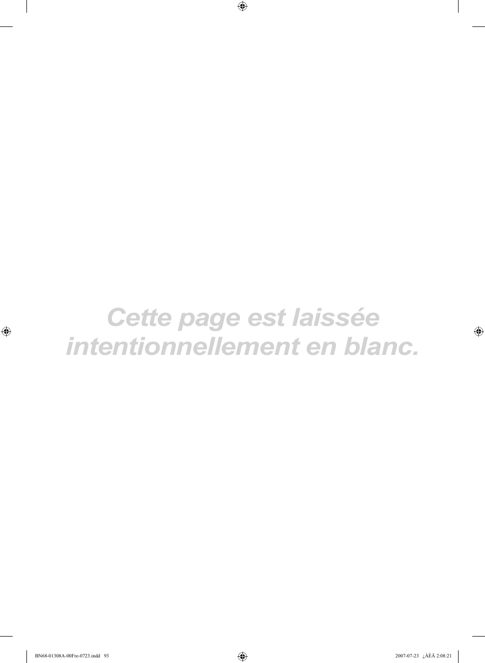 Cette page est laissée intentionnellement en blanc | Samsung LNT4081FX-XAA User Manual | Page 189 / 283