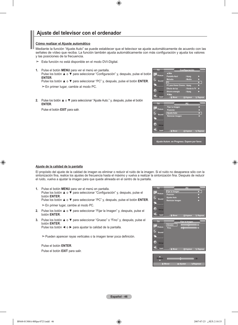 Ajuste del televisor con el ordenador | Samsung LNT4081FX-XAA User Manual | Page 236 / 283