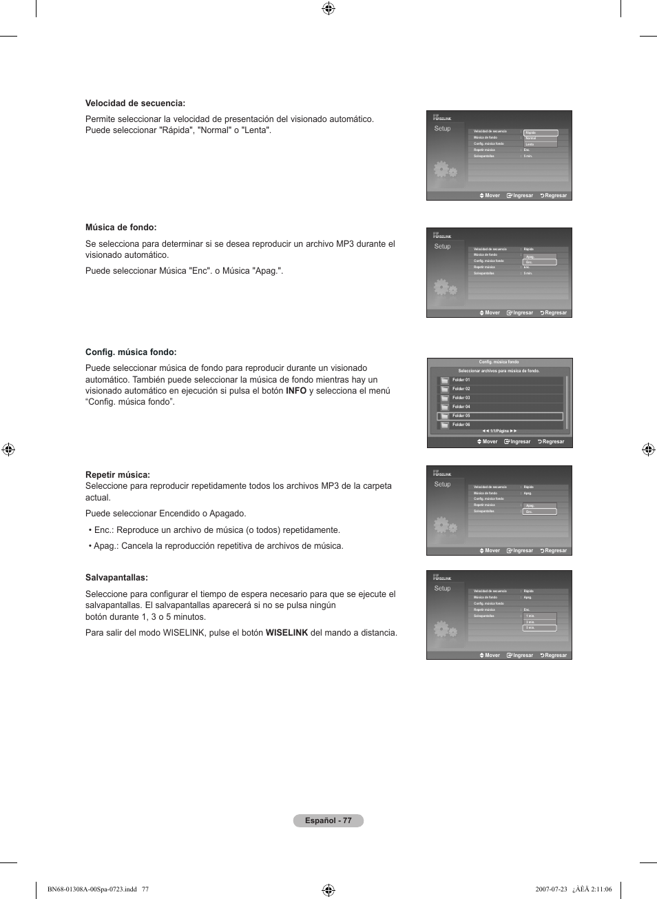 Español | Samsung LNT4081FX-XAA User Manual | Page 267 / 283