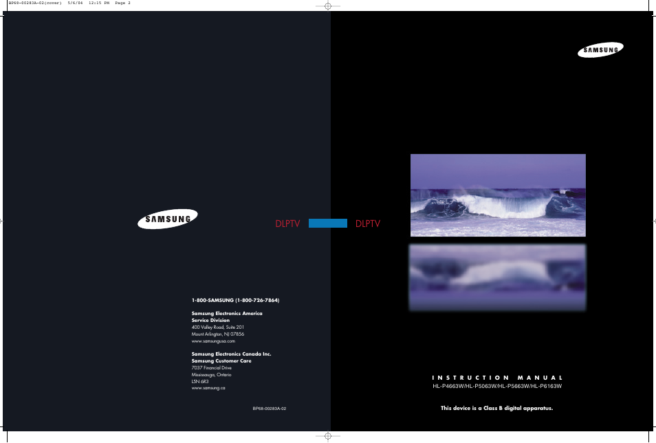 Samsung HLP5663WX-XAC User Manual | 46 pages