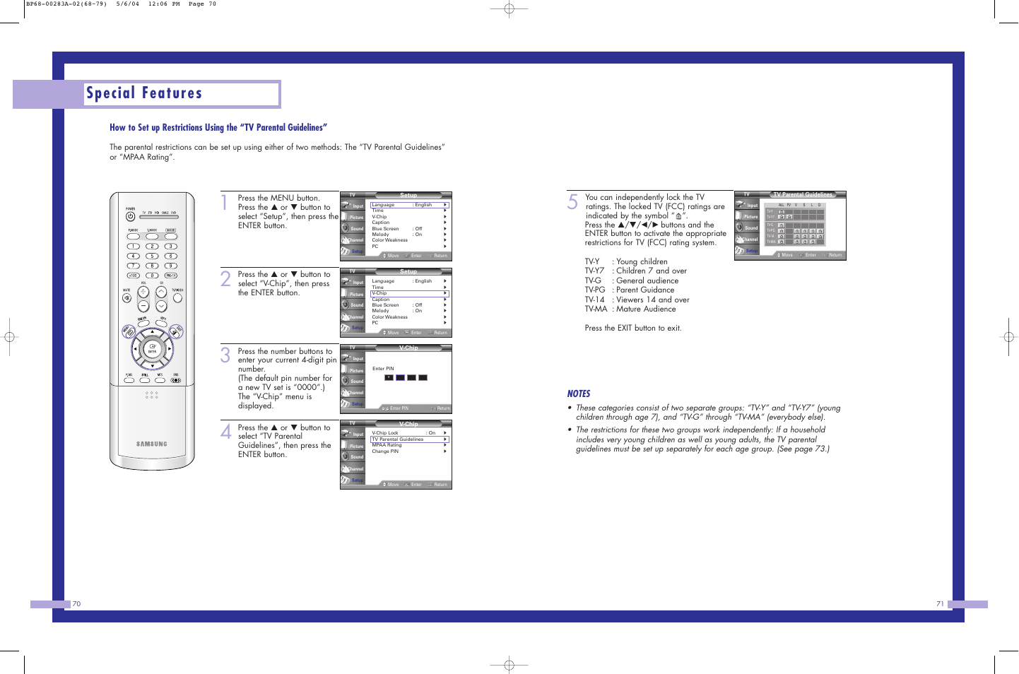 Special features | Samsung HLP5663WX-XAC User Manual | Page 36 / 46