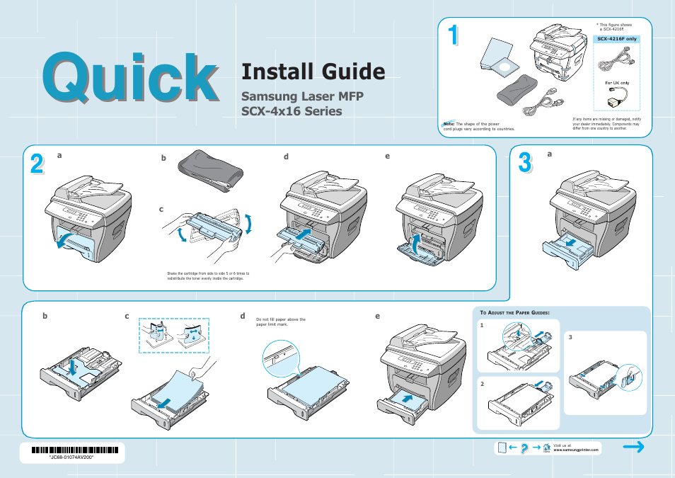 Samsung SCX-4216F-XAA User Manual | 2 pages