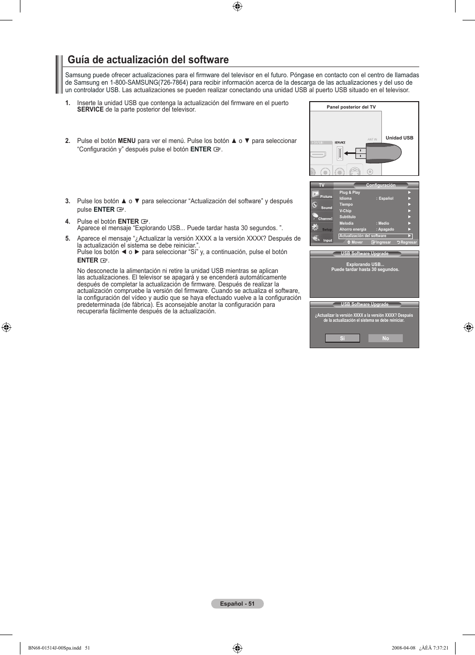 Guía de actualización del software | Samsung LN22A330J1DXZA User Manual | Page 111 / 117