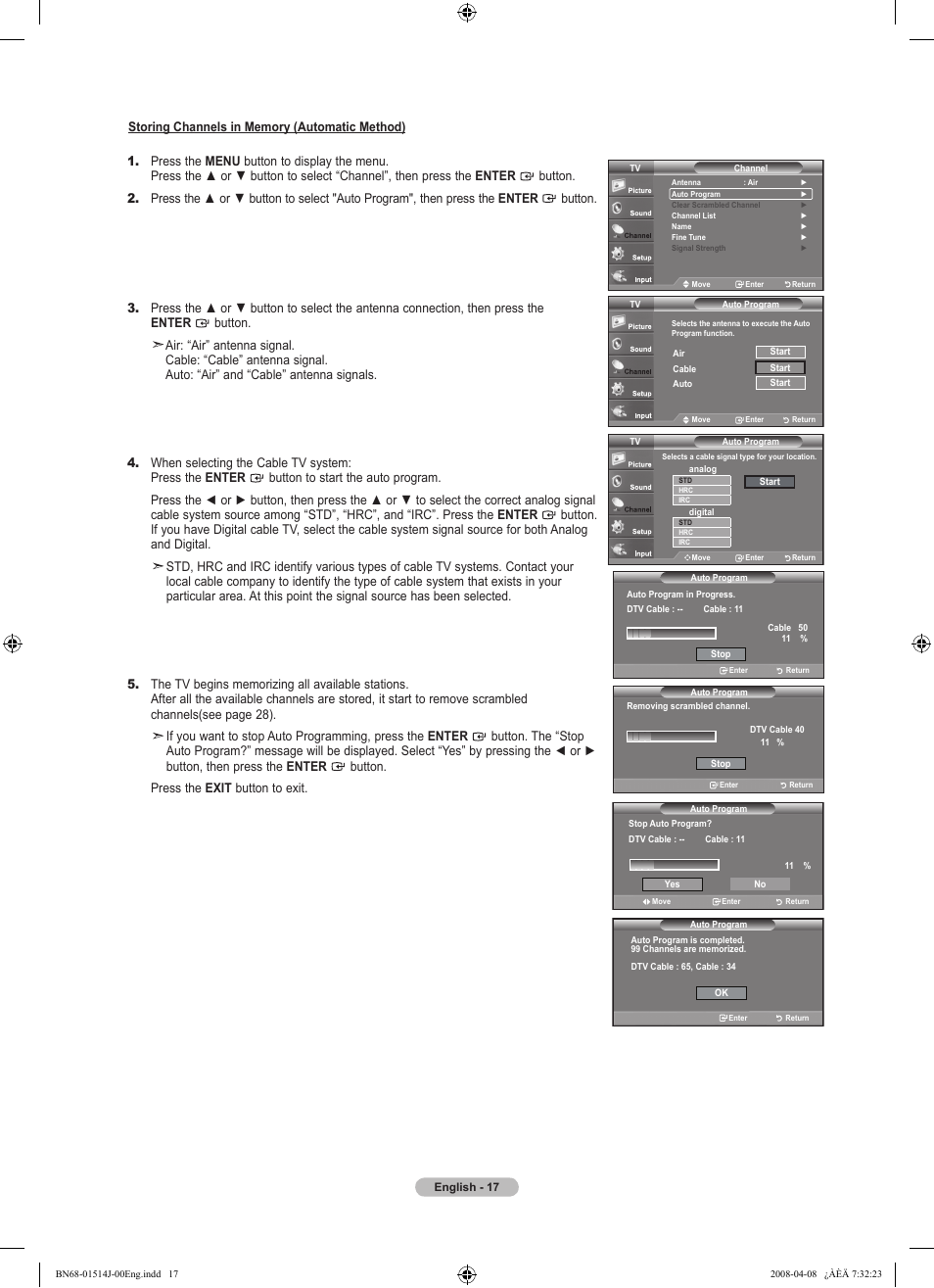 Samsung LN22A330J1DXZA User Manual | Page 19 / 117