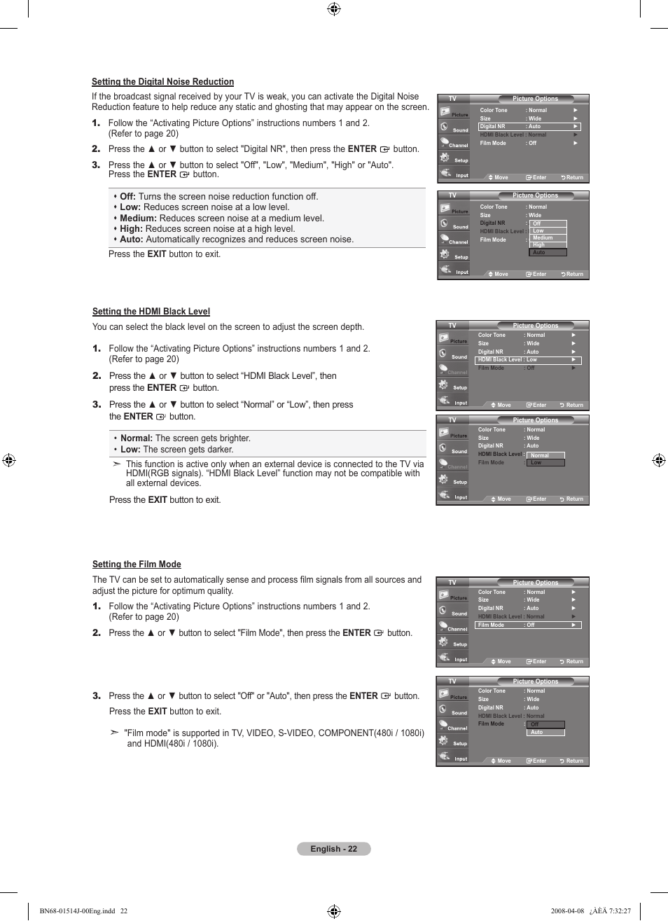 Samsung LN22A330J1DXZA User Manual | Page 24 / 117