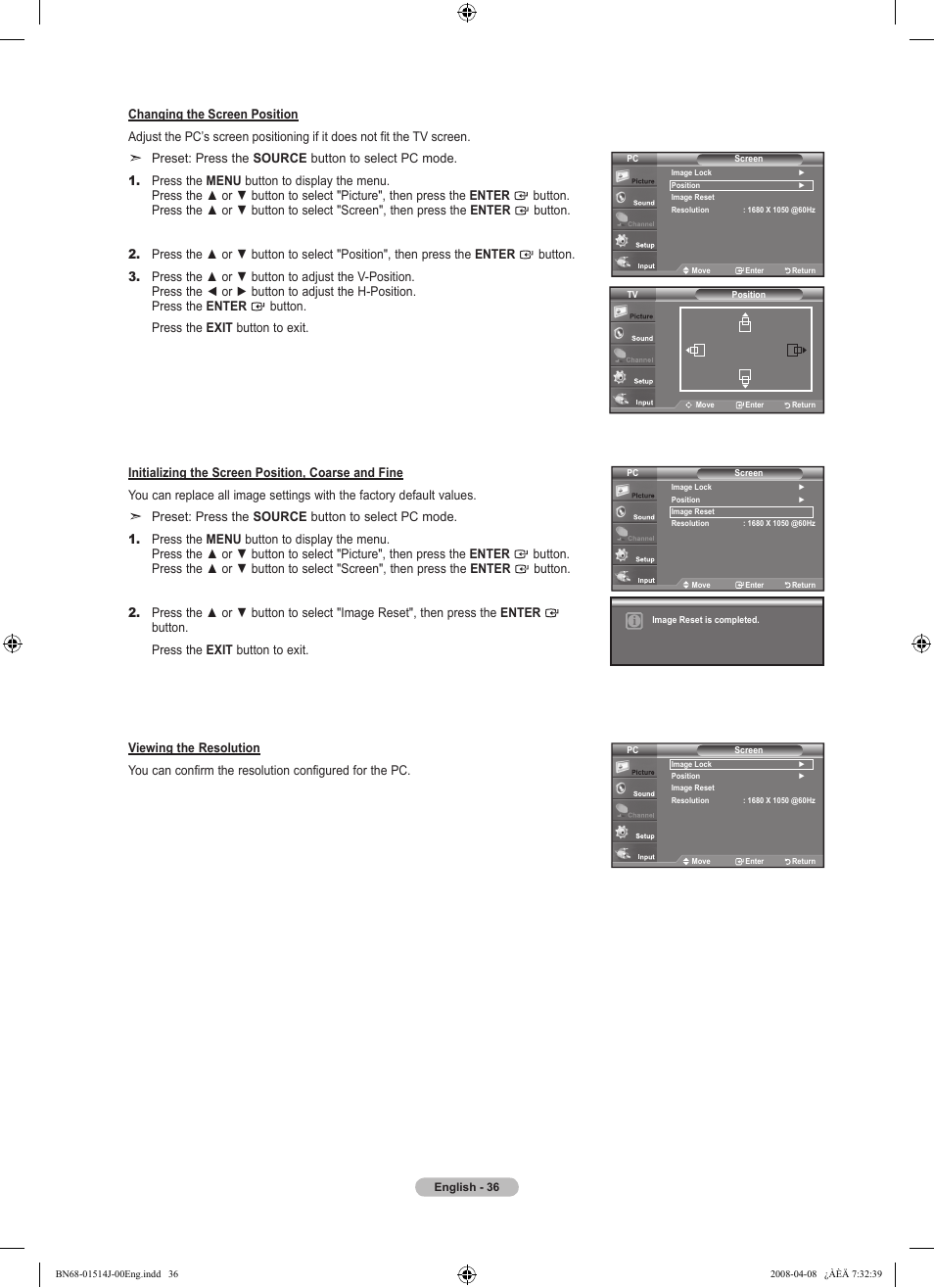 Samsung LN22A330J1DXZA User Manual | Page 38 / 117
