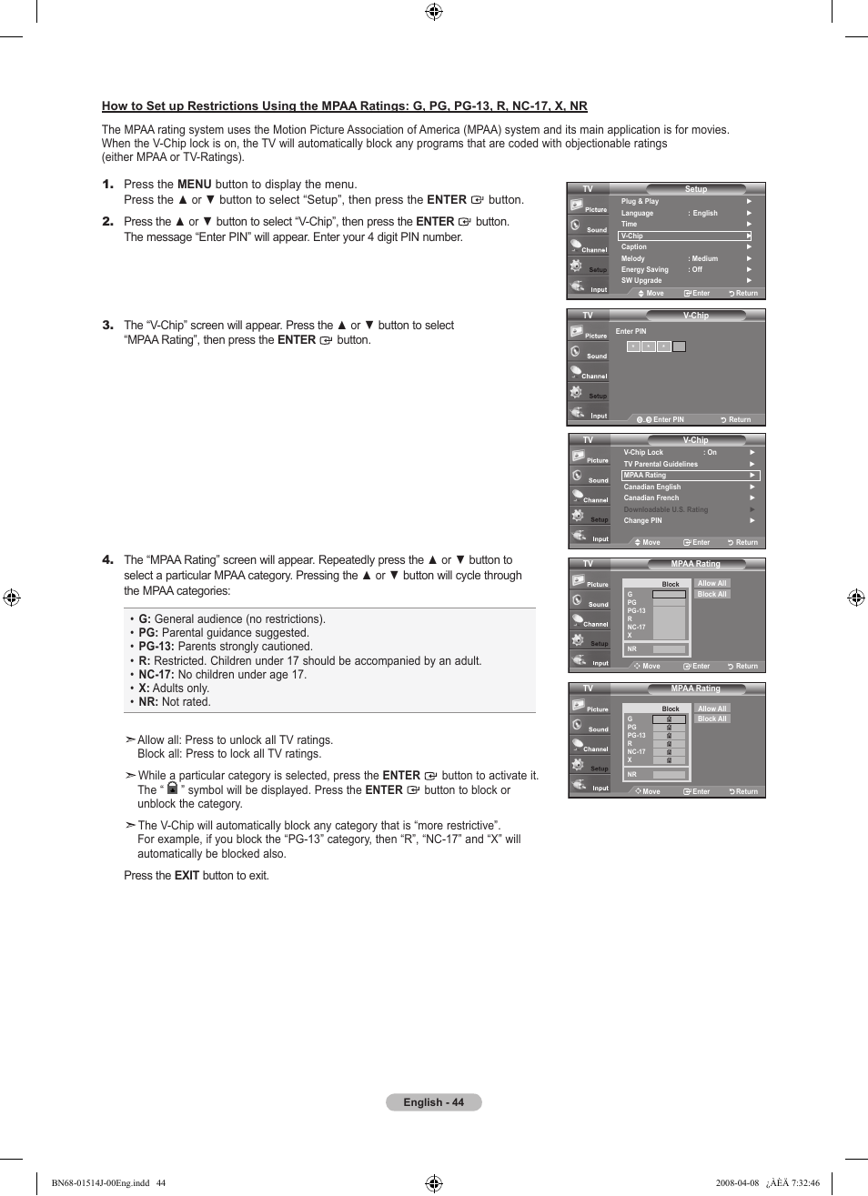 Samsung LN22A330J1DXZA User Manual | Page 46 / 117