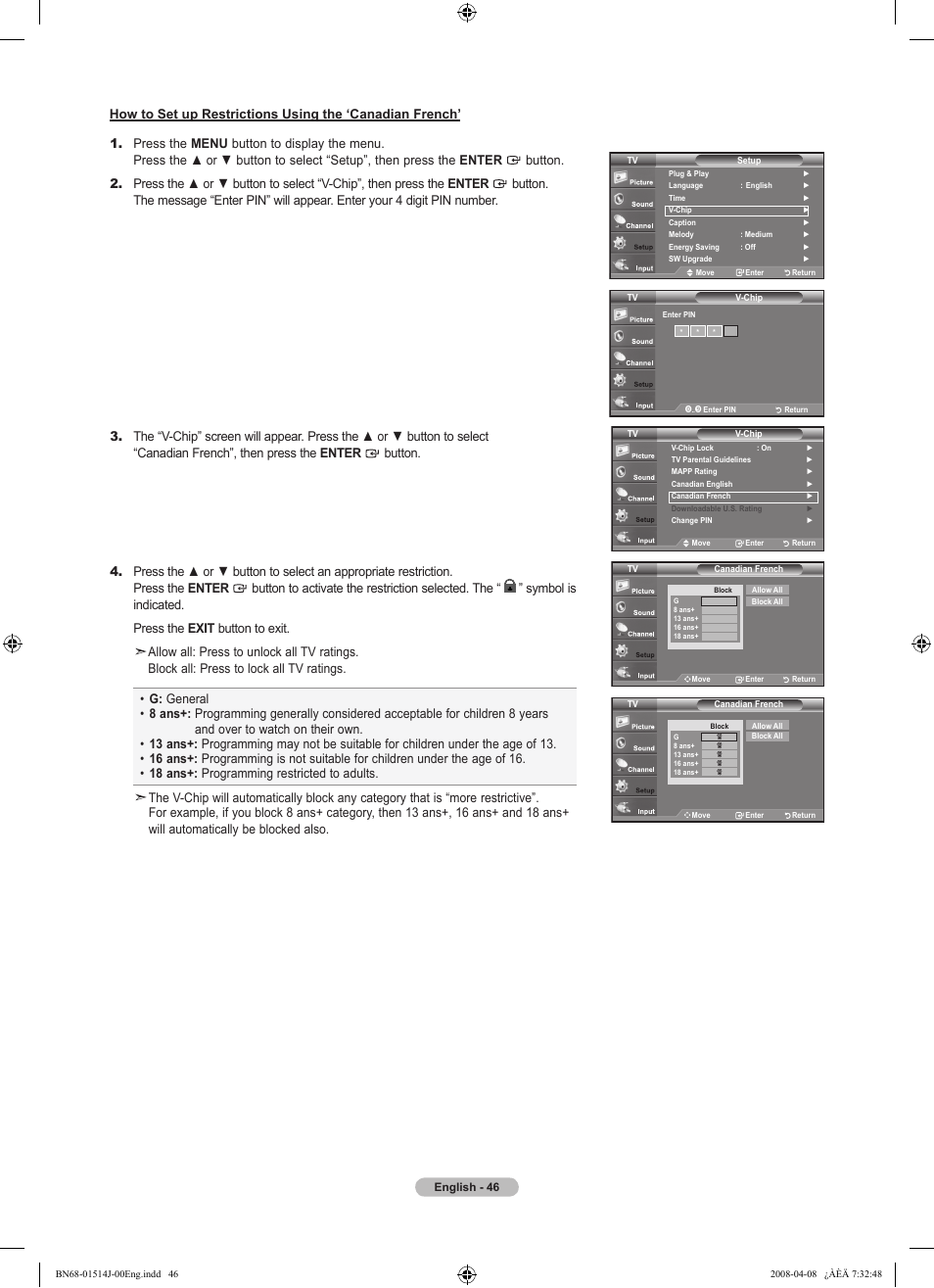 Samsung LN22A330J1DXZA User Manual | Page 48 / 117