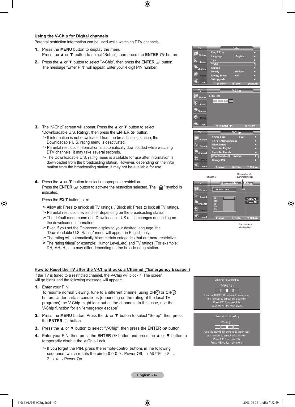 Samsung LN22A330J1DXZA User Manual | Page 49 / 117