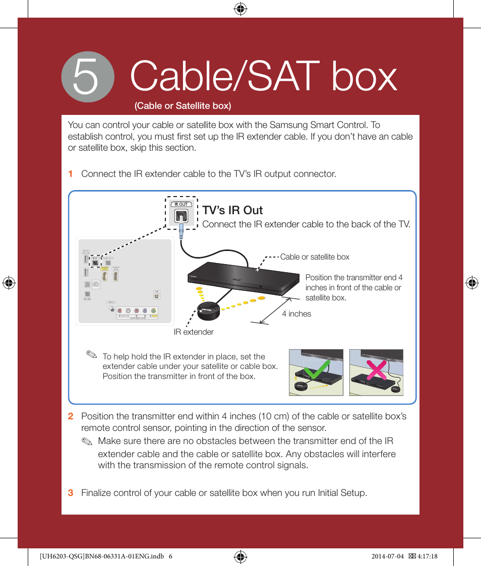 Cable/sat box | Samsung UN40H5201AFXZA User Manual | Page 6 / 10