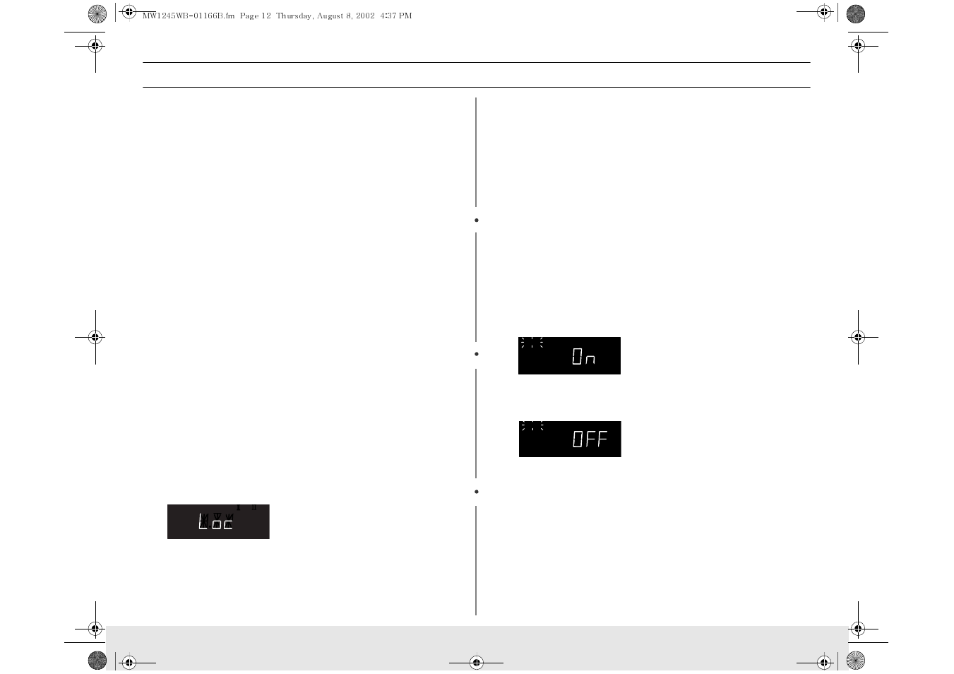 Operation | Samsung MW1245WB-XAA User Manual | Page 12 / 24