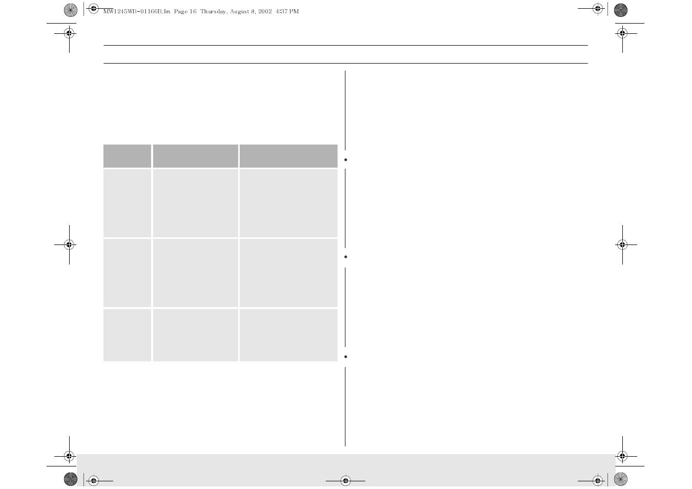 Cooking instructions | Samsung MW1245WB-XAA User Manual | Page 16 / 24