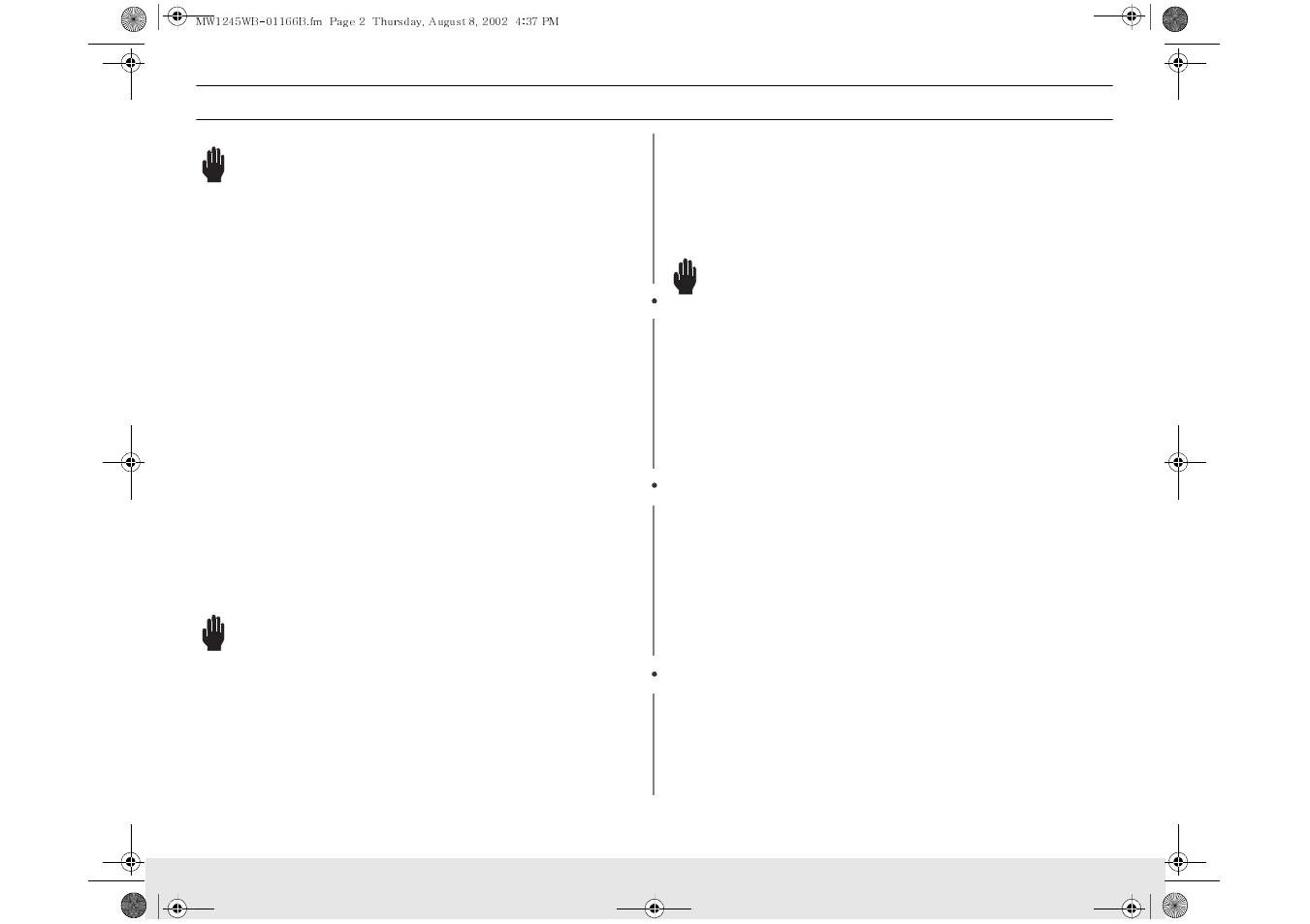 Hese, Nstructions, Warning | Recautions to, Void, Ossible, Xposure to, Xcessive, Icrowave, Nergy | Samsung MW1245WB-XAA User Manual | Page 2 / 24