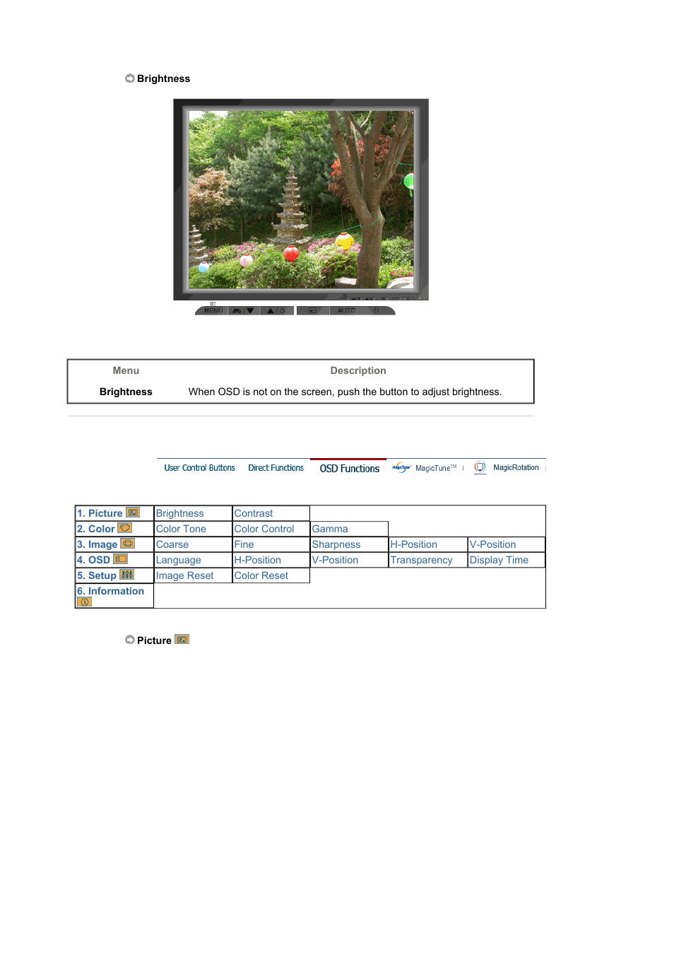 Osd functions | Samsung LS17MJAKSZ-XAX User Manual | Page 31 / 78