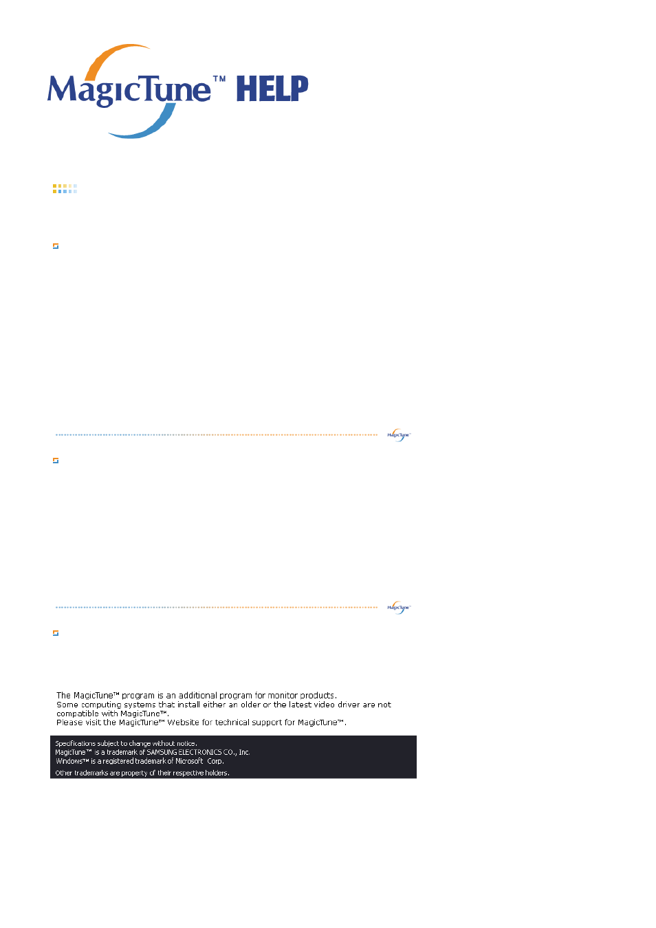 Magictune, Overview | Samsung LS17MJAKSZ-XAX User Manual | Page 36 / 78