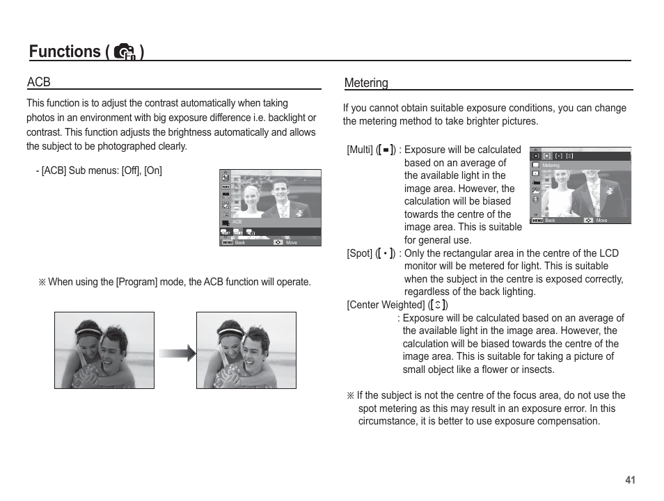 Functions ( ) | Samsung EC-SL35ZZBARUS User Manual | Page 42 / 102