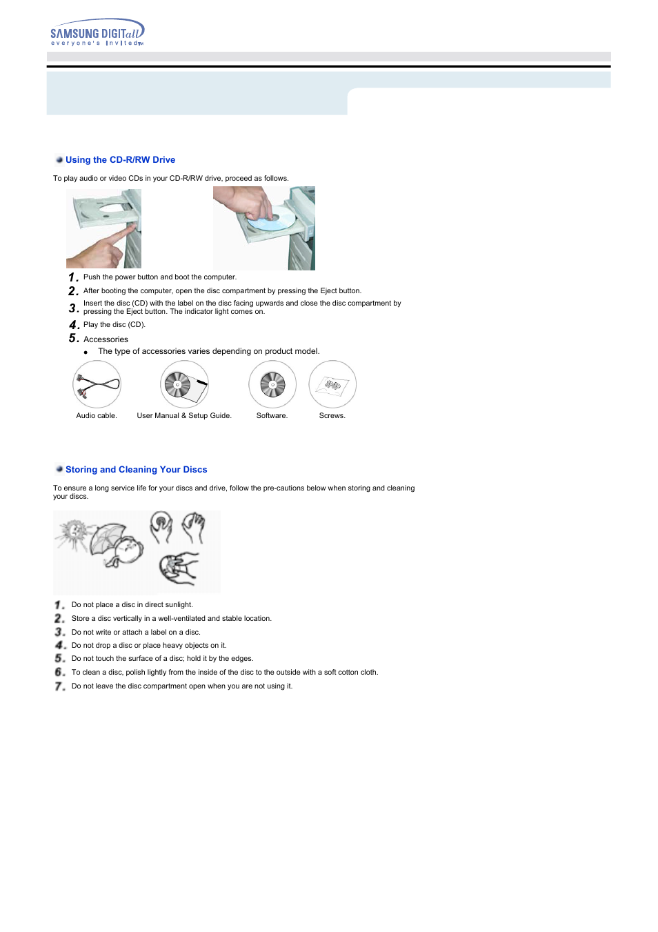 Using the drive | Samsung SW-252FENS User Manual | Page 12 / 18