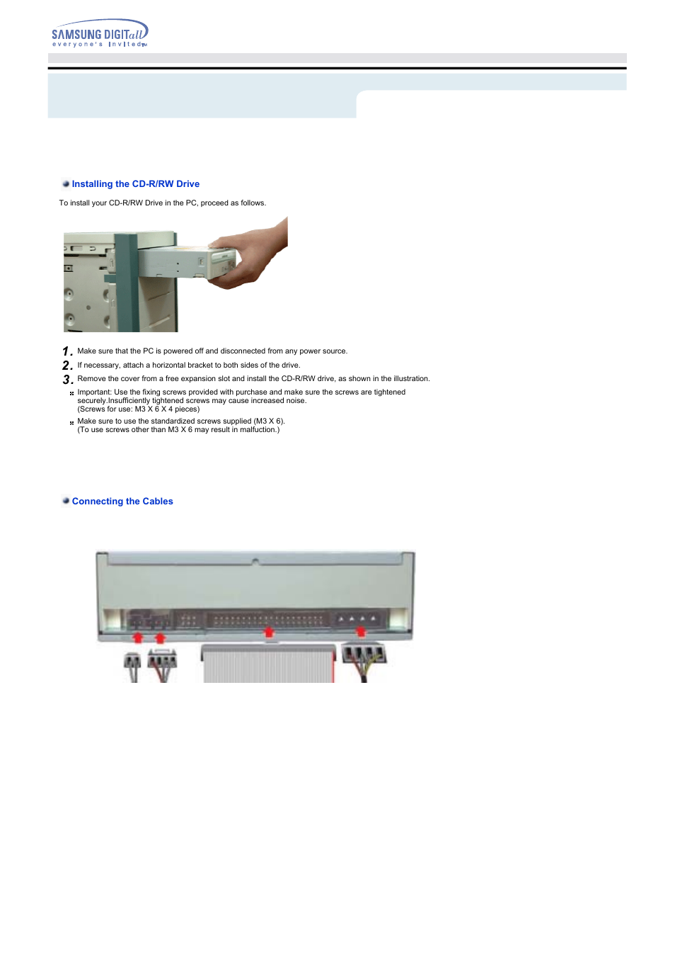 Setup | Samsung SW-252FENS User Manual | Page 8 / 18
