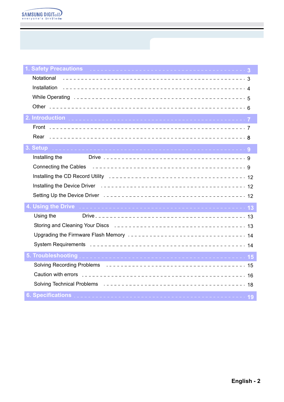 Samsung SW-248F-PTG9 User Manual | 18 pages