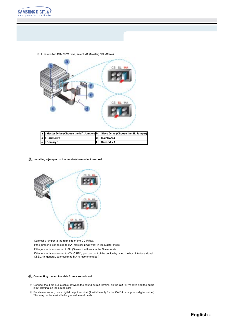 Setup, English - 11 | Samsung SW-248F-PTG9 User Manual | Page 10 / 18
