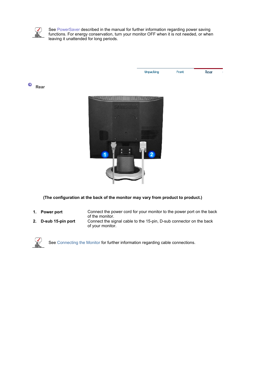 Rear | Samsung MJ19ESKB User Manual | Page 13 / 87