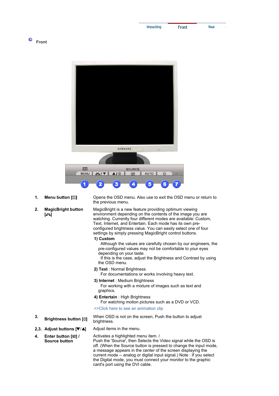 Front | Samsung MJ19ESKB User Manual | Page 15 / 87
