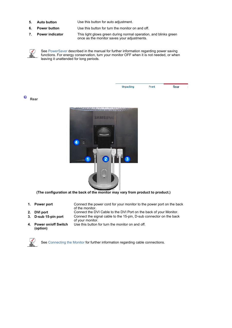 Rear | Samsung MJ19ESKB User Manual | Page 16 / 87