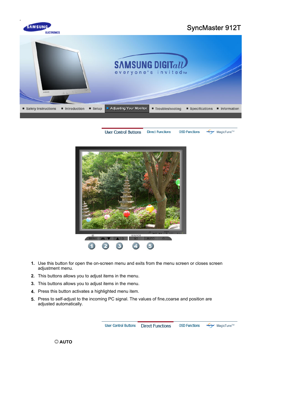 Syncmaster 912t | Samsung MJ19ESKB User Manual | Page 35 / 87